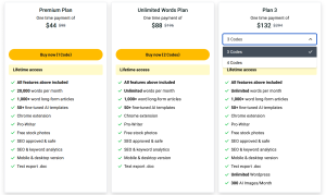 Writeseed - AI Content Writer Pricing Plan