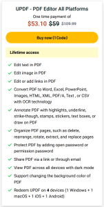 UPDF – PDF Editor AppSumo Lifetime Deal pricing plan