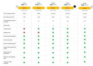 WordHero AI tool subscription pricing plans.